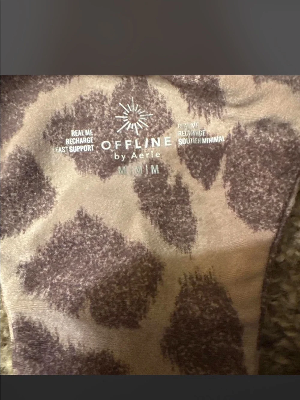 Offline by Aerie Women's Leopard Print Racerback Bralette - Brown/Beige